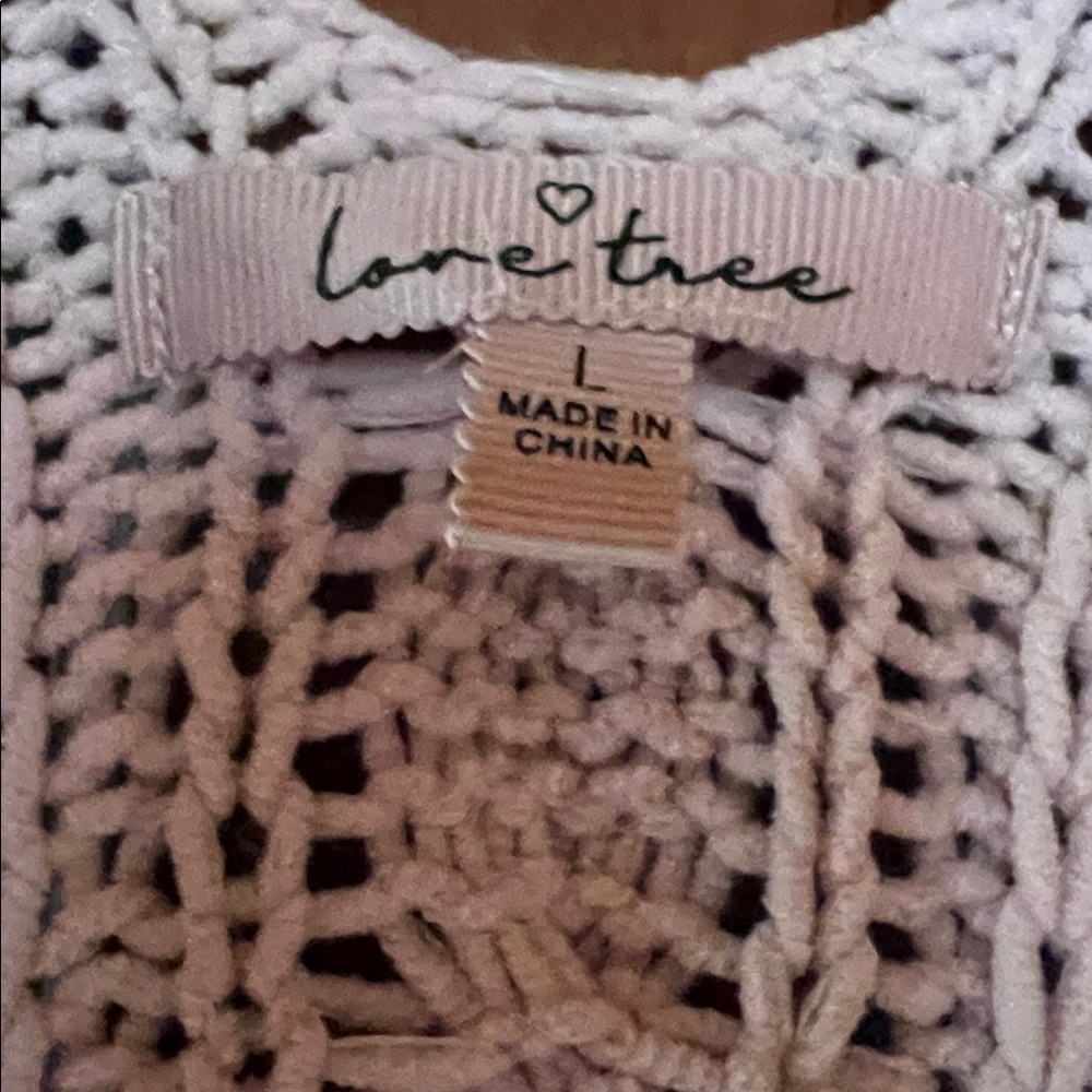 LOVE TREE LIKE NEW cable knit pink cardigan sweater Size L. - Picture 4 of 5
